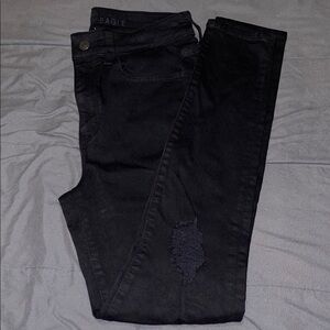 American Eagle Outfitters Black Skinny Jeans with Knee Distress